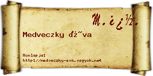 Medveczky Éva névjegykártya